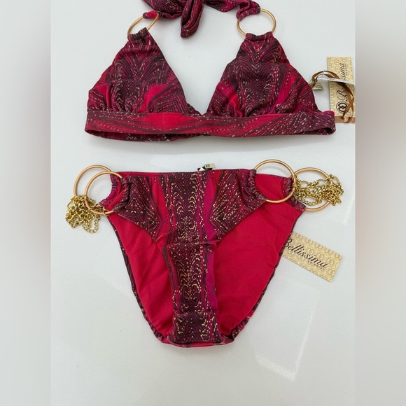 Bellissima Swimwear Red and Gold Bikini. - Picture 5 of 10